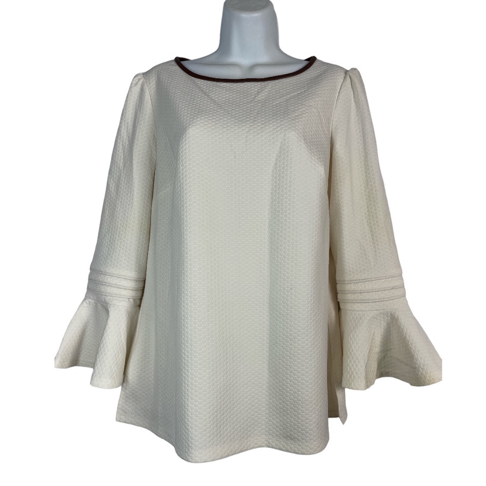 Sail to Sable Honeycomb Pattern Ruffle Sleeve Top Size Medium